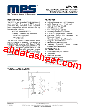 MP7705 Datasheet PDF - Monolithic Power Systems