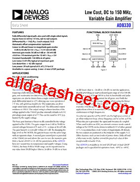 AD8330 Datasheet PDF - Analog Devices