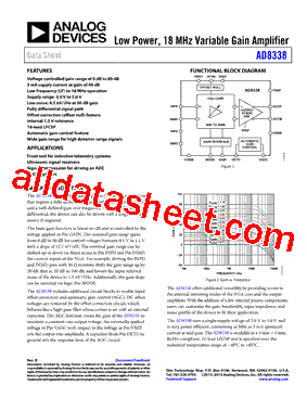 AD8338ACPZ-R7 Datasheet PDF - Analog Devices