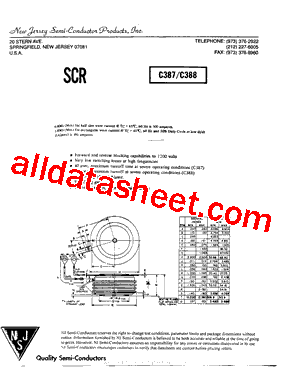 C387 Datasheet PDF - New Jersey Semi-Conductor Products, Inc.