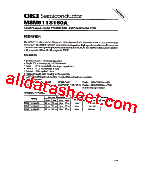 MSM5118160A Datasheet PDF - OKI electronic componets