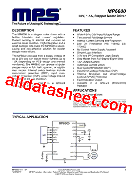 MP6600 Datasheet PDF - Monolithic Power Systems