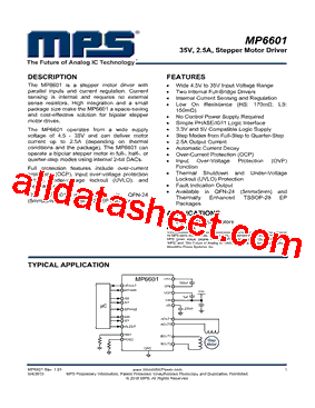 MP6601 Datasheet PDF - Monolithic Power Systems