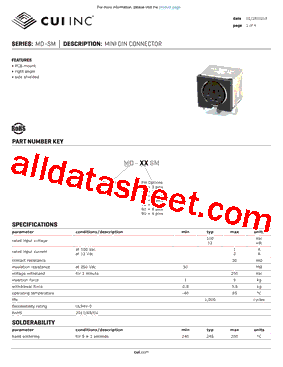 MD-SM Datasheet PDF - CUI INC