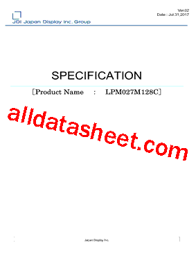 LPM027M128C Datasheet PDF - Japan Display Inc.