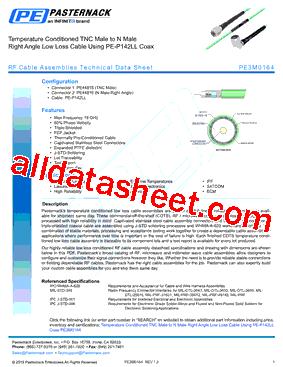 PE3M0164 Datasheet PDF - Pasternack Enterprises, Inc.