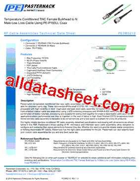 PE3M0212 Datasheet PDF - Pasternack Enterprises, Inc.