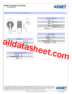 SCF-05-350 Datasheet PDF - Kemet Corporation
