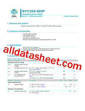 BYC30X-600P Datasheet PDF - WeEn Semiconductors
