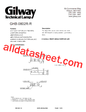 GHB-0802R-R Datasheet PDF - Gilway Technical Lamp