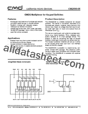 CM2500-05 Datasheet PDF - California Micro Devices Corp