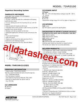 73VR3100-E-R Datasheet PDF - M-System Co.,Ltd.