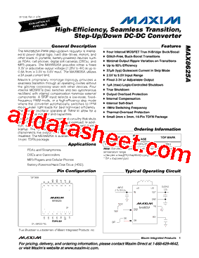 MAX8625 Datasheet PDF - Maxim Integrated Products