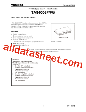 TA84006F Datasheet PDF - Toshiba Semiconductor