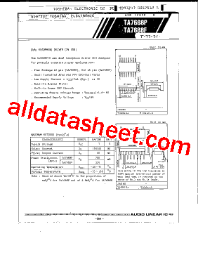 TA7688P Datasheet PDF - Toshiba Semiconductor