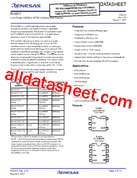 EL6201 Datasheet PDF - Renesas Technology Corp