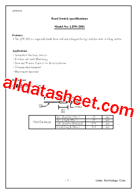 LDW2001 Datasheet PDF - LETEX TECHNOLOGY CORP.