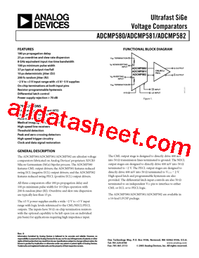ADCMP582BCP-R2 Datasheet PDF - Analog Devices