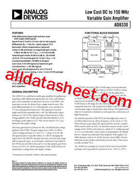 AD8330ACP-R2 Datasheet PDF - Analog Devices