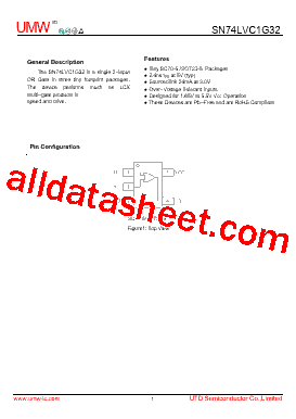 SN74LVC1G32 Datasheet PDF - Guangdong Youtai Semiconductor Co., Ltd.