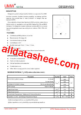 CESD5V0D3 Datasheet PDF - Guangdong Youtai Semiconductor Co., Ltd.