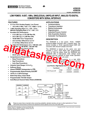 ADS8329 Datasheet PDF - Burr-Brown (TI)