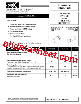 SPD6642SM Datasheet PDF - Solid States Devices, Inc