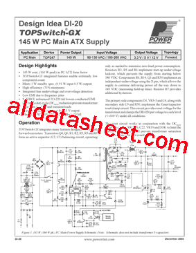DI-20 Datasheet PDF - Power Integrations, Inc.