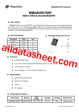 MMQ60R078RF Datasheet PDF - MagnaChip Semiconductor.