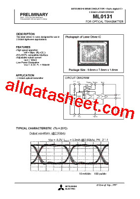 ML0131 Datasheet PDF - Mitsubishi Electric Semiconductor