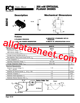 BAS16 Datasheet PDF - First Components International
