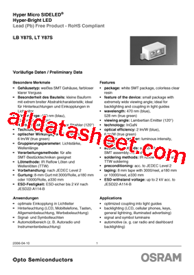 LBY87S Datasheet PDF - OSRAM GmbH