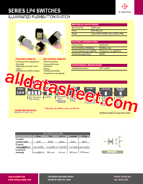 LP4-OA-1-R-B-B-R-R Datasheet PDF - E-SWITCH