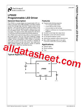 LP5522 Datasheet PDF - National Semiconductor (TI)