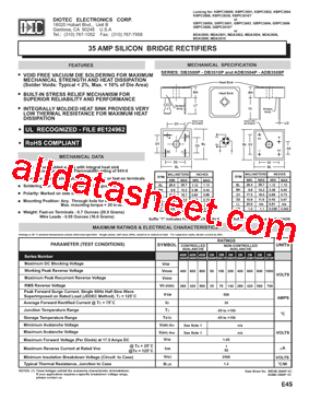 DB3510P Datasheet PDF - DIOTEC Electronics Corporation