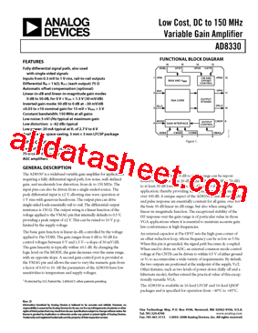 AD8330ACP-R2 Datasheet PDF - Analog Devices