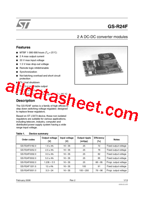 GS-R24F0001.0 Datasheet PDF - STMicroelectronics
