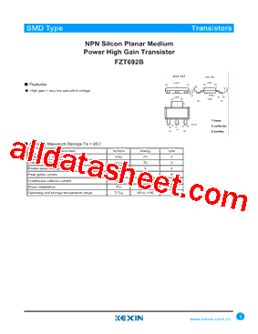 FZT692B Datasheet PDF - Guangdong Kexin Industrial Co.,Ltd