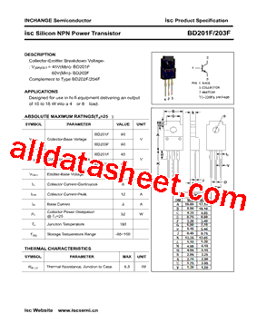 BD201F Datasheet PDF - Inchange Semiconductor Company Limited