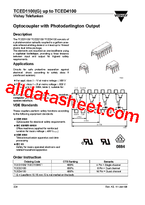 TCED1100 Datasheet PDF - Vishay Siliconix