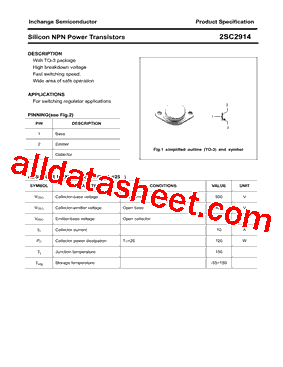 2SC2914 Datasheet PDF - Inchange Semiconductor Company Limited