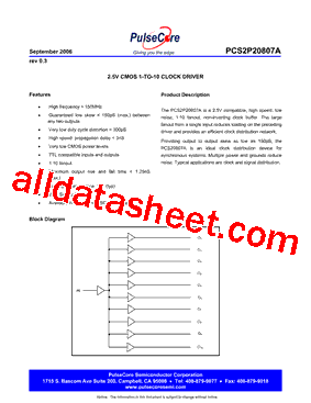 PCS2P20807AG-20-AT Datasheet PDF - PulseCore Semiconductor