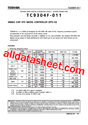 TC9304F-011 Datasheet PDF - Toshiba Semiconductor