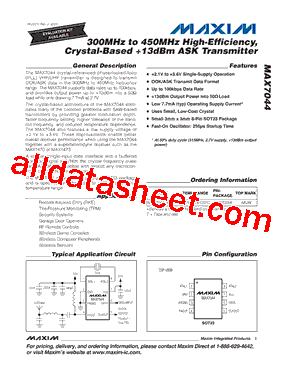 MAX7044 Datasheet PDF - Maxim Integrated Products