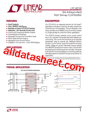 LTC4219 Datasheet PDF - Linear Technology