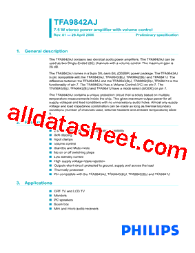TFA9842AJ Datasheet PDF - NXP Semiconductors