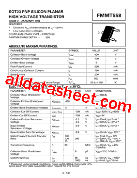 FMMT558 Datasheet PDF - Diodes Incorporated
