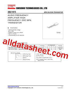 2SC1815 Datasheet PDF - Unisonic Technologies