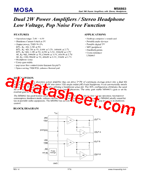 MS6863 Datasheet PDF - MOSA ELECTRONICS
