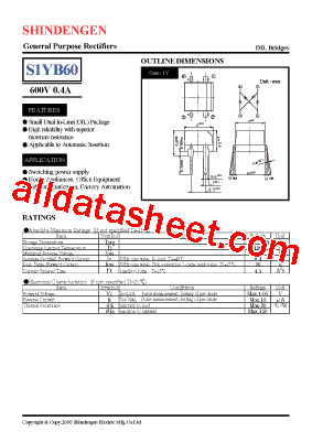S1YB60 Datasheet PDF - Shindengen Electric Mfg.Co.Ltd